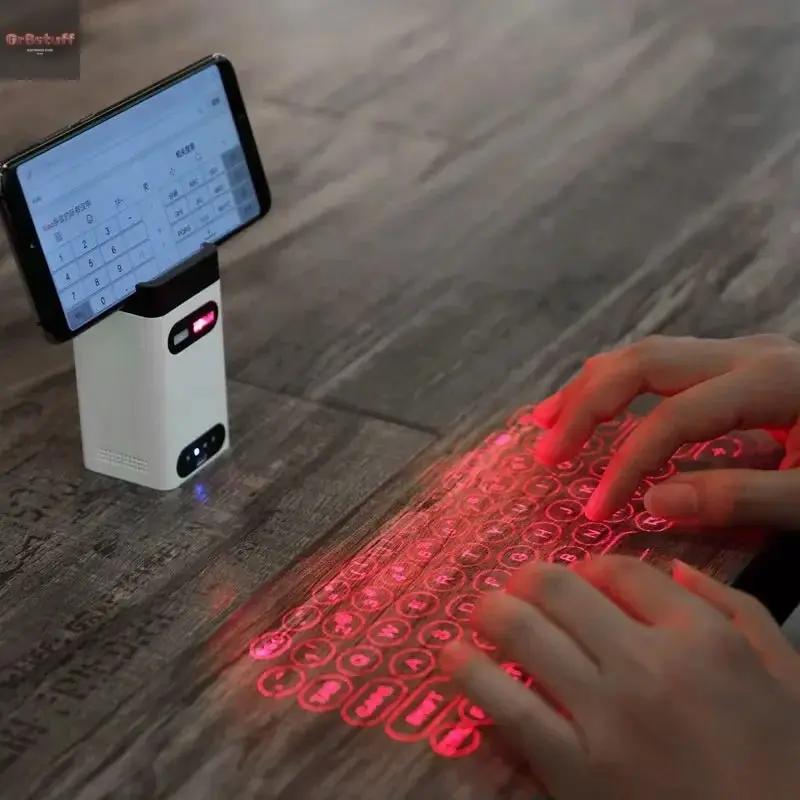 Virtual Laser Keyboard Bluetooth Wireless Touch Projector Phone Keyboards for Computer Iphone Pad Laptop with Mouse Function.