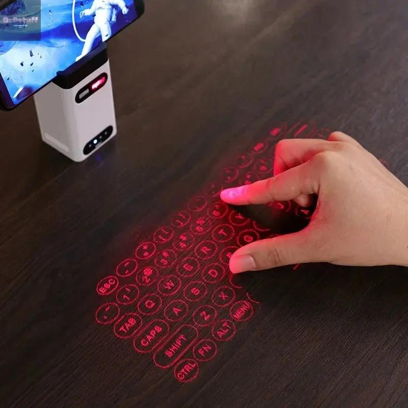 Virtual Laser Keyboard Bluetooth Wireless Touch Projector Phone Keyboards for Computer Iphone Pad Laptop with Mouse Function.