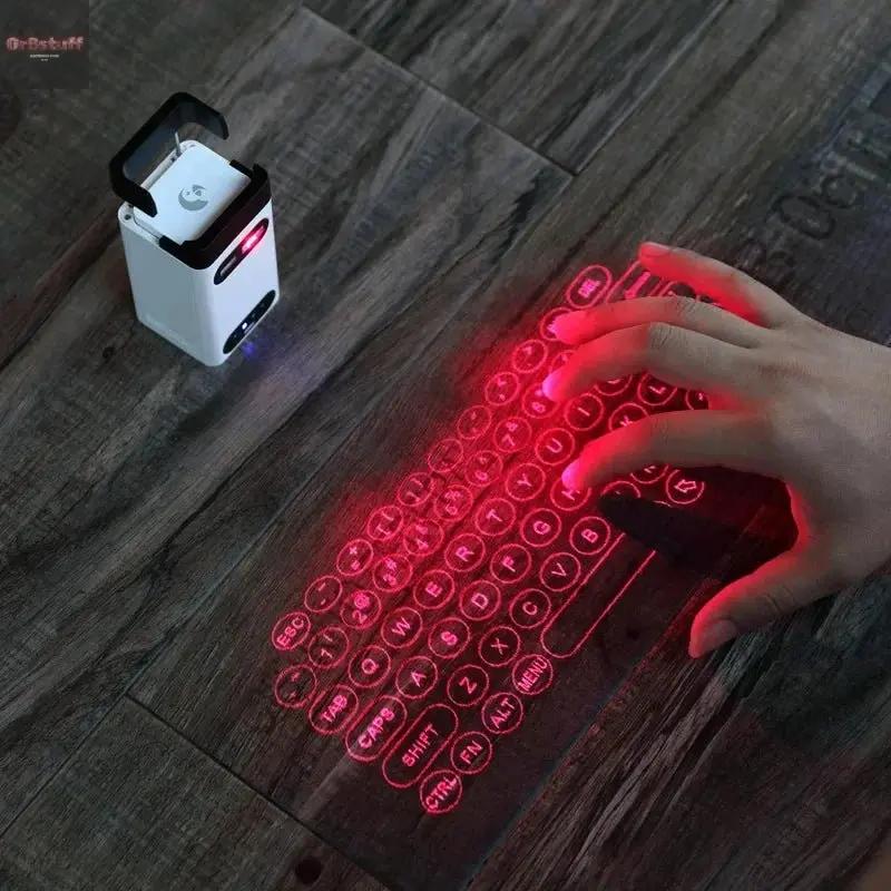 Virtual Laser Keyboard Bluetooth Wireless Touch Projector Phone Keyboards for Computer Iphone Pad Laptop with Mouse Function.