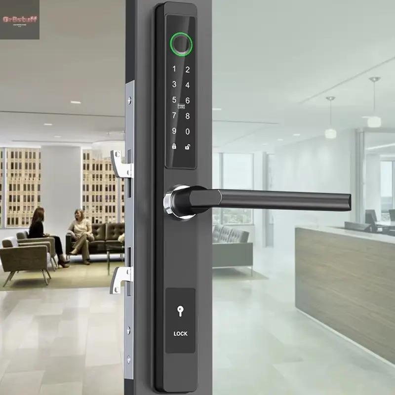 Waterproof Smart Lock – Fingerprint, Password & Card Access for Sliding Doors.