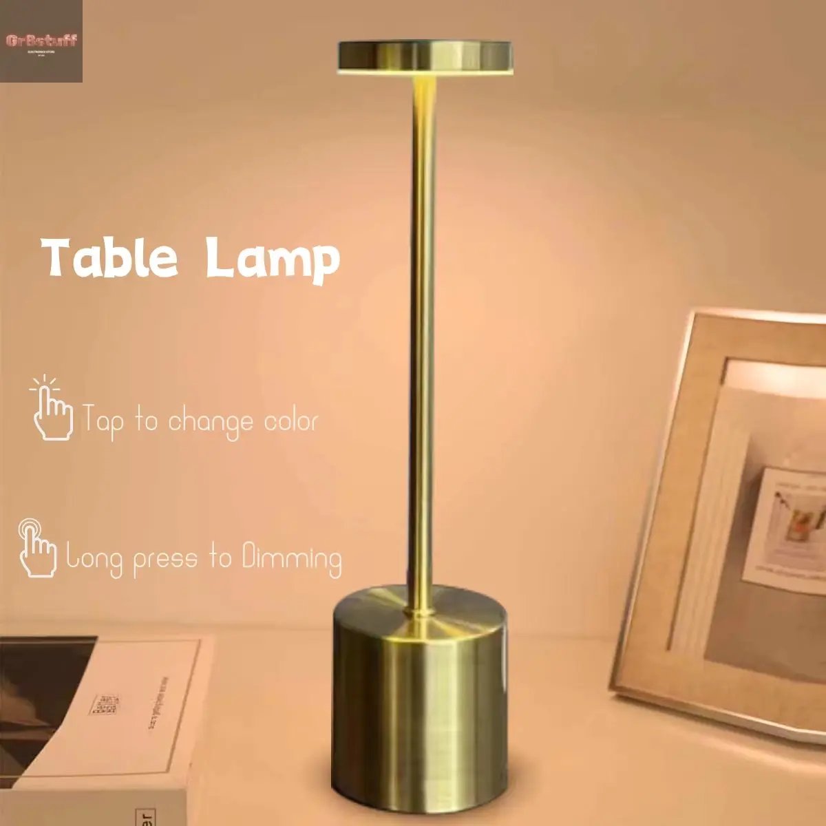 Wireless Reading Lamp Rechargeable Table Lamp Touch Sensor LED Desktop Night Light for Hotel Bar Bedroom Coffee Shop Study Room.