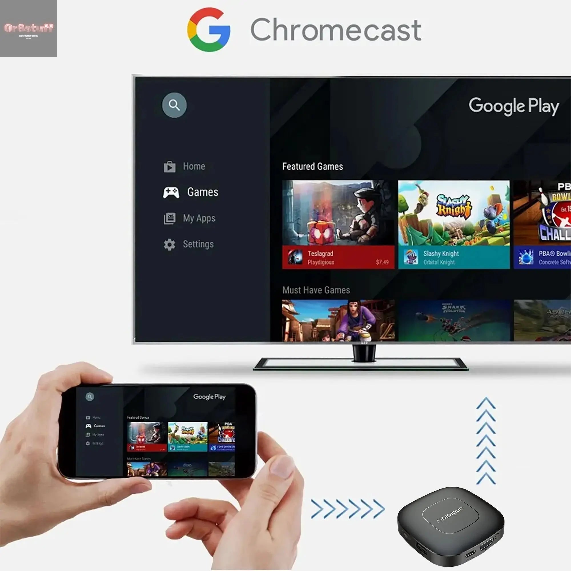 Global Version Smart Streaming Media Player TV Box AllwinnerH313 Android13 2.4G&5G Wifi 4K Mortal T1 Bluetooth Google Assistant - Gr8stuff