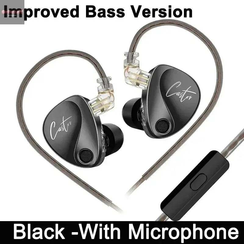 KZ Castor Wired Earbuds Improved Bass HiFi Earphone 2 Dynamic High - end Tunable Balanced Armature In - ear Headphone w/ Accessories - Gr8stuff