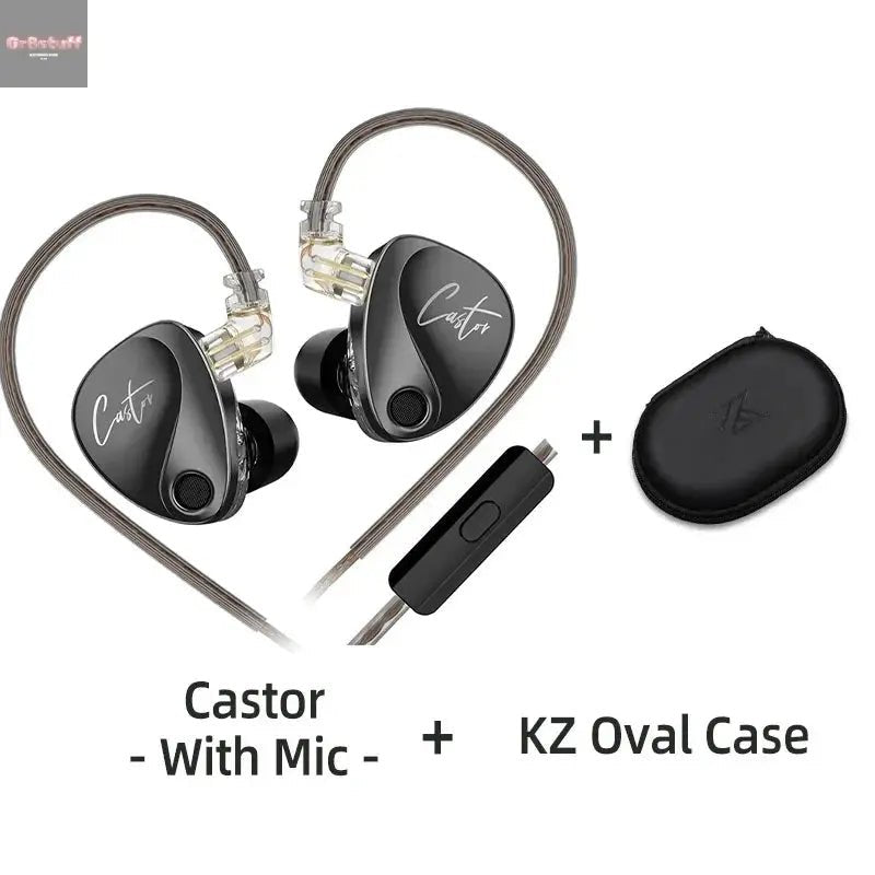 KZ Castor Wired Earbuds Improved Bass HiFi Earphone 2 Dynamic High - end Tunable Balanced Armature In - ear Headphone w/ Accessories - Gr8stuff