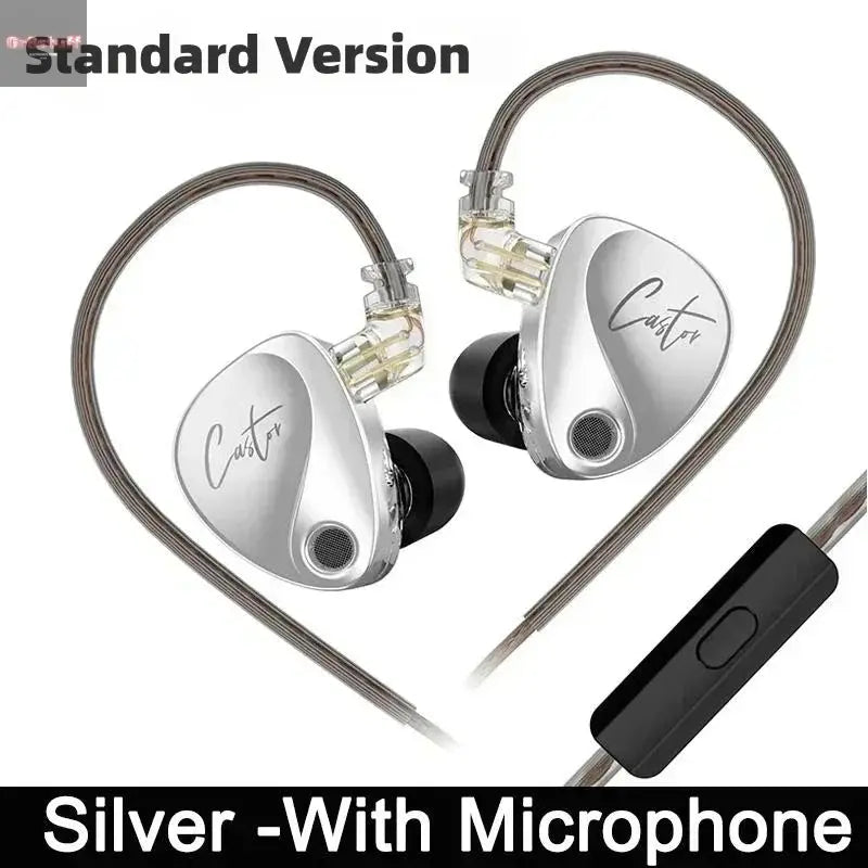 KZ Castor Wired Earbuds Improved Bass HiFi Earphone 2 Dynamic High - end Tunable Balanced Armature In - ear Headphone w/ Accessories - Gr8stuff