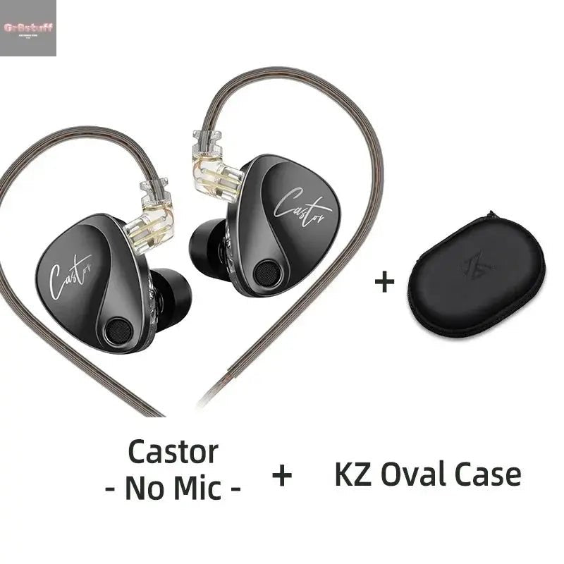 KZ Castor Wired Earbuds Improved Bass HiFi Earphone 2 Dynamic High - end Tunable Balanced Armature In - ear Headphone w/ Accessories - Gr8stuff