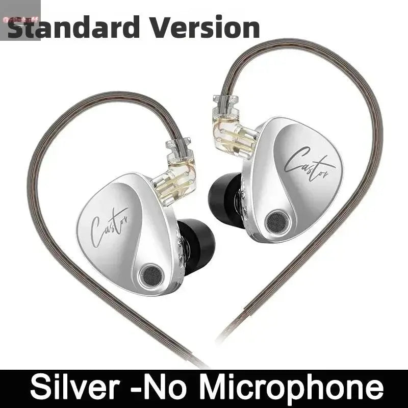 KZ Castor Wired Earbuds Improved Bass HiFi Earphone 2 Dynamic High - end Tunable Balanced Armature In - ear Headphone w/ Accessories - Gr8stuff