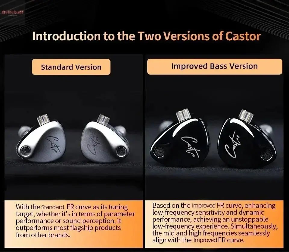 KZ Castor Wired Earbuds Improved Bass HiFi Earphone 2 Dynamic High - end Tunable Balanced Armature In - ear Headphone w/ Accessories - Gr8stuff