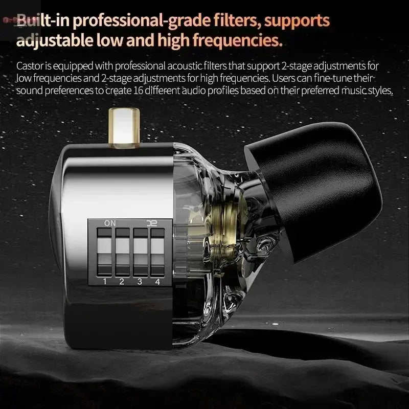 KZ Castor Wired Earbuds Improved Bass HiFi Earphone 2 Dynamic High - end Tunable Balanced Armature In - ear Headphone w/ Accessories - Gr8stuff