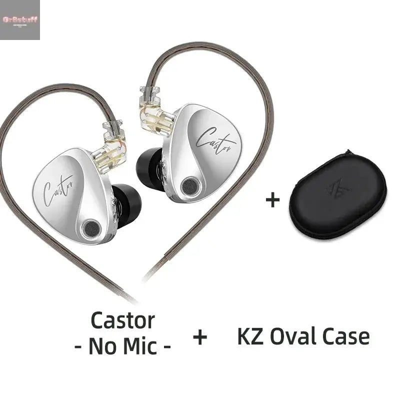 KZ Castor Wired Earbuds Improved Bass HiFi Earphone 2 Dynamic High - end Tunable Balanced Armature In - ear Headphone w/ Accessories - Gr8stuff