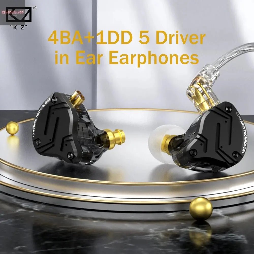 KZ ZS10 Pro X in Ear Earphone 4BA+1DD Hybrid Driver HiFi Earphones Sport Noise Cancelling Earbuds with 2 Pin Detachable Cable - Gr8stuff