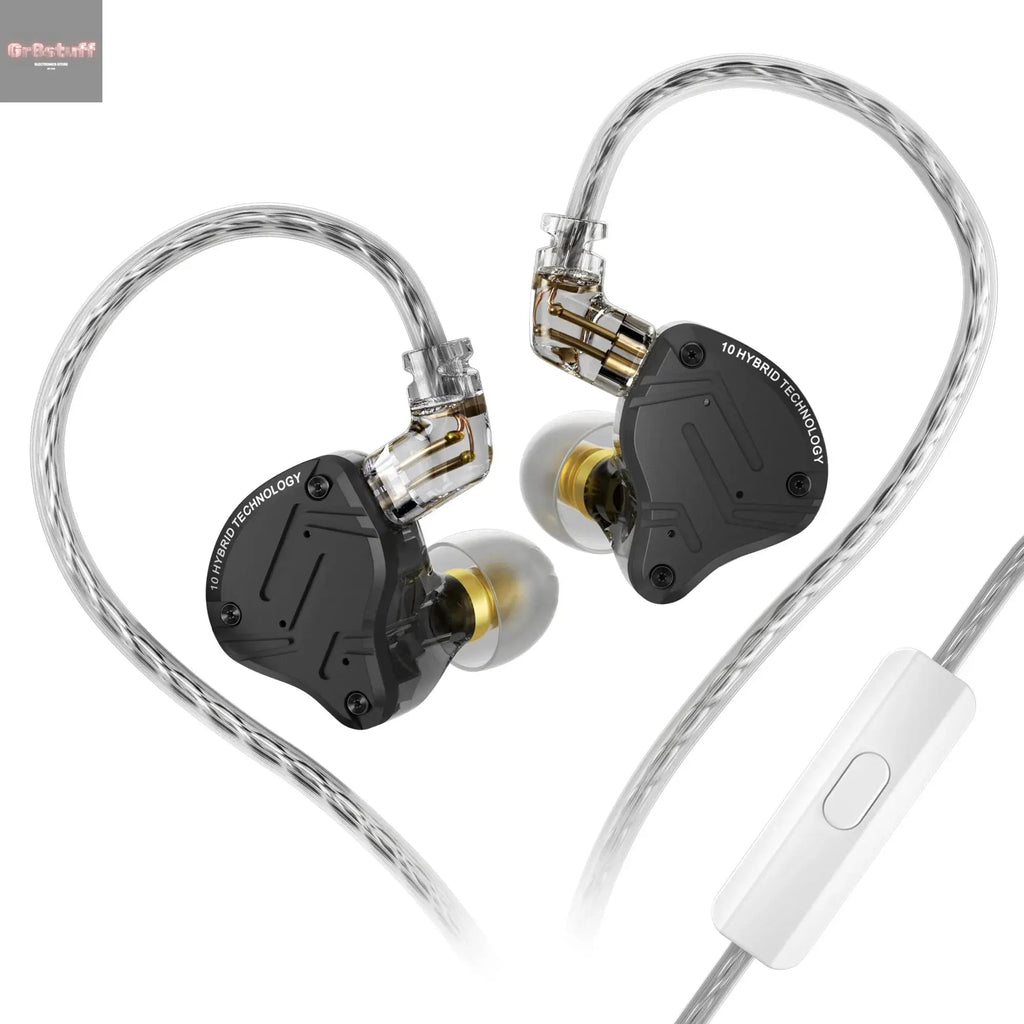 KZ ZS10 Pro X in Ear Earphone 4BA+1DD Hybrid Driver HiFi Earphones Sport Noise Cancelling Earbuds with 2 Pin Detachable Cable - Gr8stuff