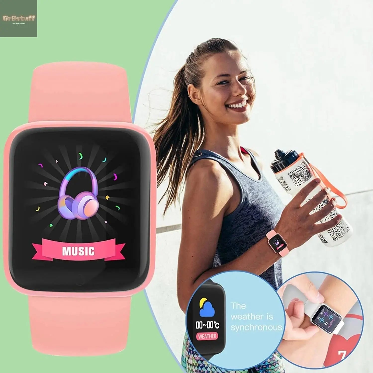 Multifunctional Smart Watch Men Women Bluetooth Connected Phone Music Fitness Sports Bracelet Sleep Monitor Y68 Smartwatch D20 - Gr8stuff