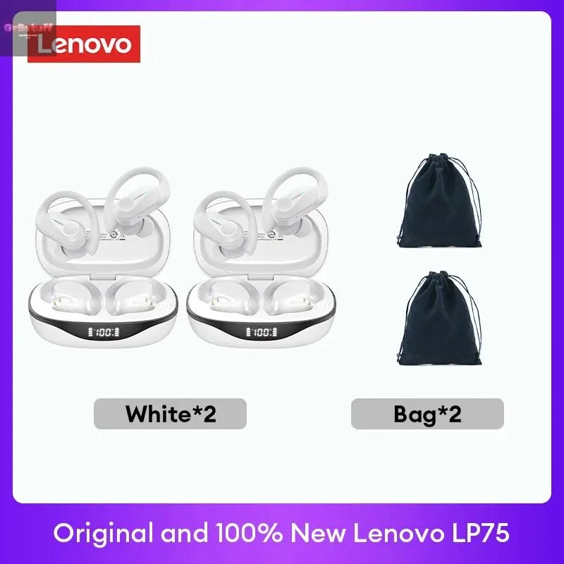 Original Lenovo LP75 TWS Bluetooth V5.3 Headphones Wireless LED Digital Display Earphones Noise Reduction Waterproof Headset New - Gr8stuff