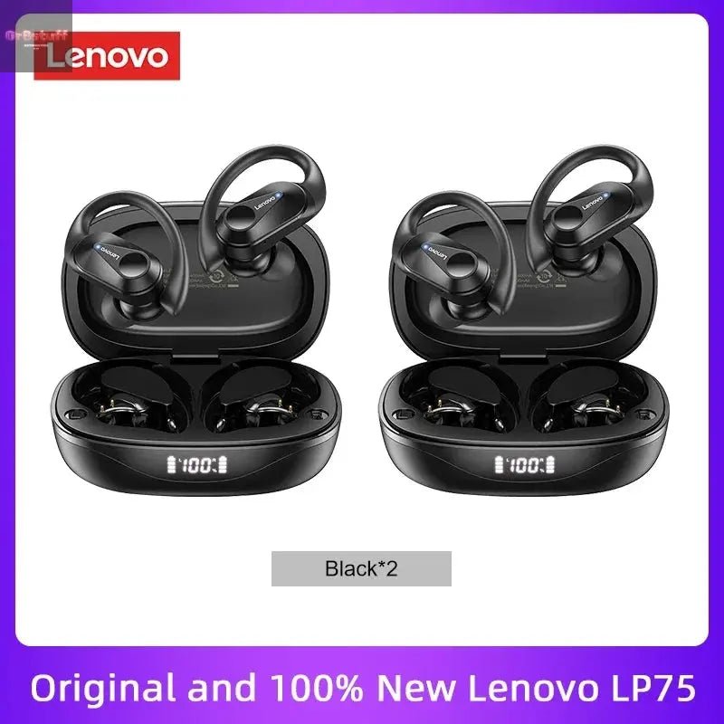 Original Lenovo LP75 TWS Bluetooth V5.3 Headphones Wireless LED Digital Display Earphones Noise Reduction Waterproof Headset New - Gr8stuff