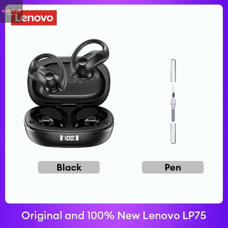 Original Lenovo LP75 TWS Bluetooth V5.3 Headphones Wireless LED Digital Display Earphones Noise Reduction Waterproof Headset New - Gr8stuff
