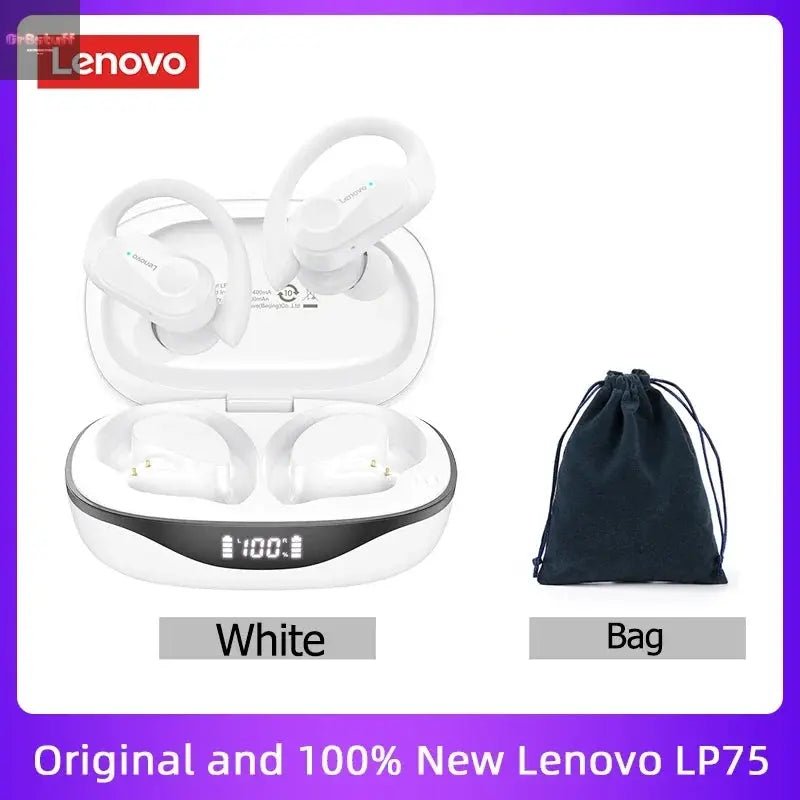 Original Lenovo LP75 TWS Bluetooth V5.3 Headphones Wireless LED Digital Display Earphones Noise Reduction Waterproof Headset New - Gr8stuff