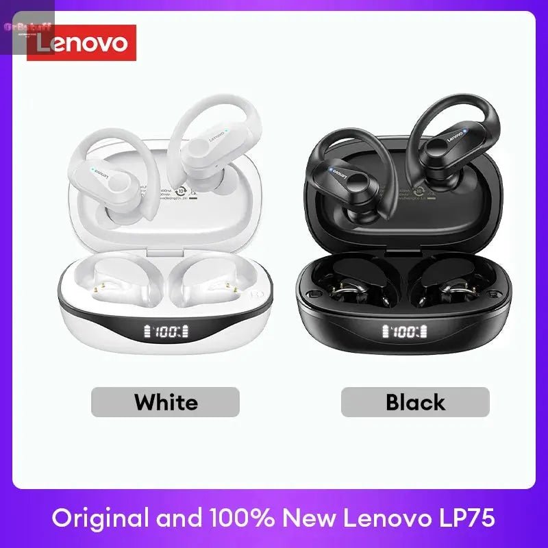 Original Lenovo LP75 TWS Bluetooth V5.3 Headphones Wireless LED Digital Display Earphones Noise Reduction Waterproof Headset New - Gr8stuff