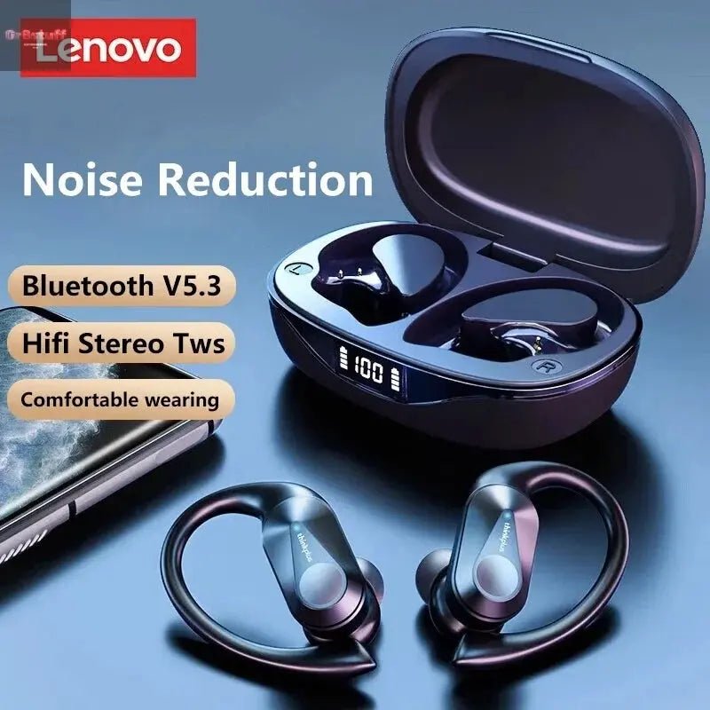 Original Lenovo LP75 TWS Bluetooth V5.3 Headphones Wireless LED Digital Display Earphones Noise Reduction Waterproof Headset New - Gr8stuff