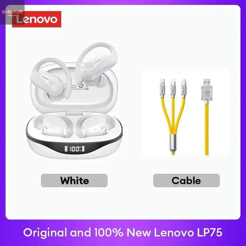 Original Lenovo LP75 TWS Bluetooth V5.3 Headphones Wireless LED Digital Display Earphones Noise Reduction Waterproof Headset New - Gr8stuff