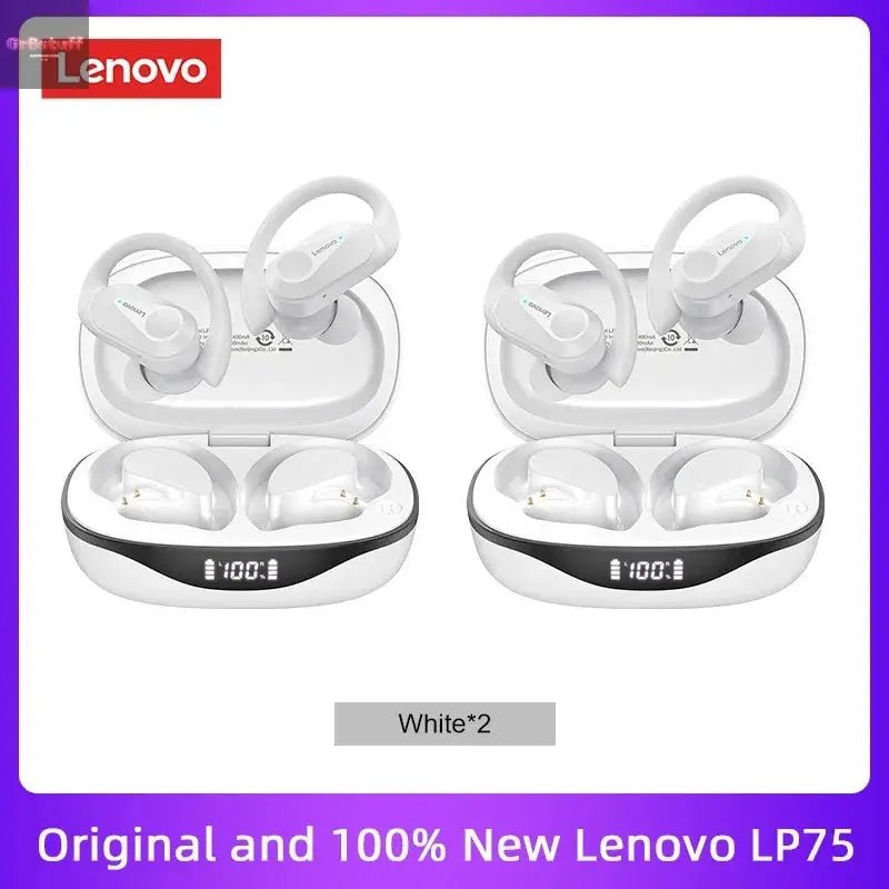 Original Lenovo LP75 TWS Bluetooth V5.3 Headphones Wireless LED Digital Display Earphones Noise Reduction Waterproof Headset New - Gr8stuff