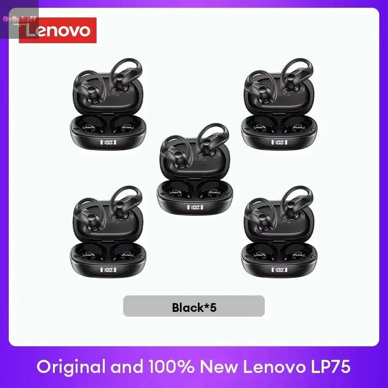 Original Lenovo LP75 TWS Bluetooth V5.3 Headphones Wireless LED Digital Display Earphones Noise Reduction Waterproof Headset New - Gr8stuff