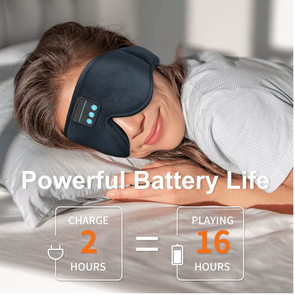 DreamTune 3D: Bluetooth Sleep Mask with Wireless Headset & Adjustable Eye Cover.