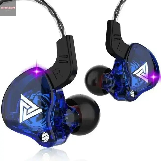 QKZ AK6 Wired Headphones Dual Drive HiFi Earphone with Microphone 3.5mm Sport Running Music Earbuds Bass Stereo Headset Original - Gr8stuff