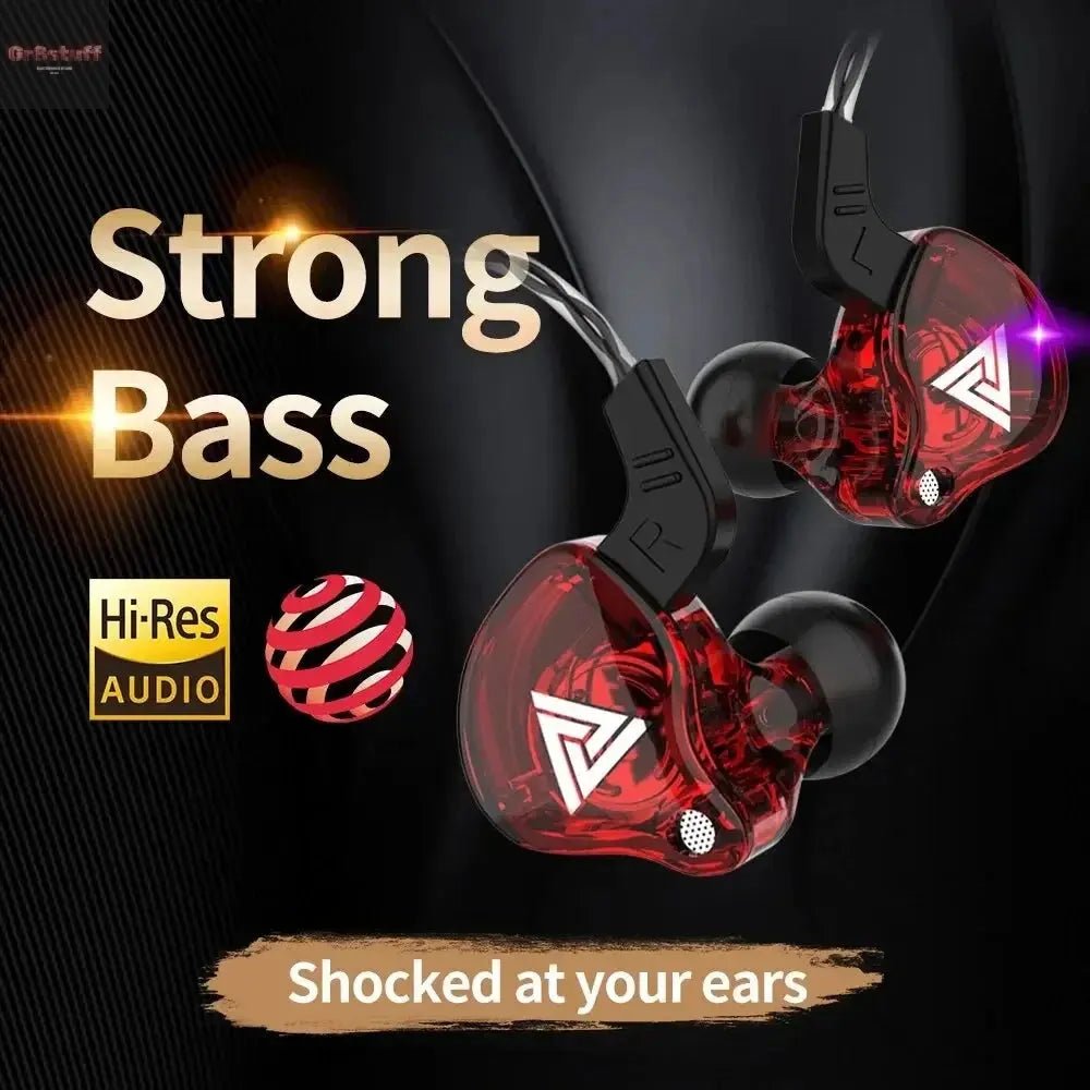 QKZ AK6 Wired Headphones Dual Drive HiFi Earphone with Microphone 3.5mm Sport Running Music Earbuds Bass Stereo Headset Original - Gr8stuff