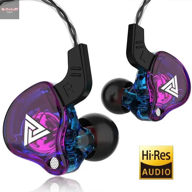 QKZ AK6 Wired Headphones Dual Drive HiFi Earphone with Microphone 3.5mm Sport Running Music Earbuds Bass Stereo Headset Original - Gr8stuff