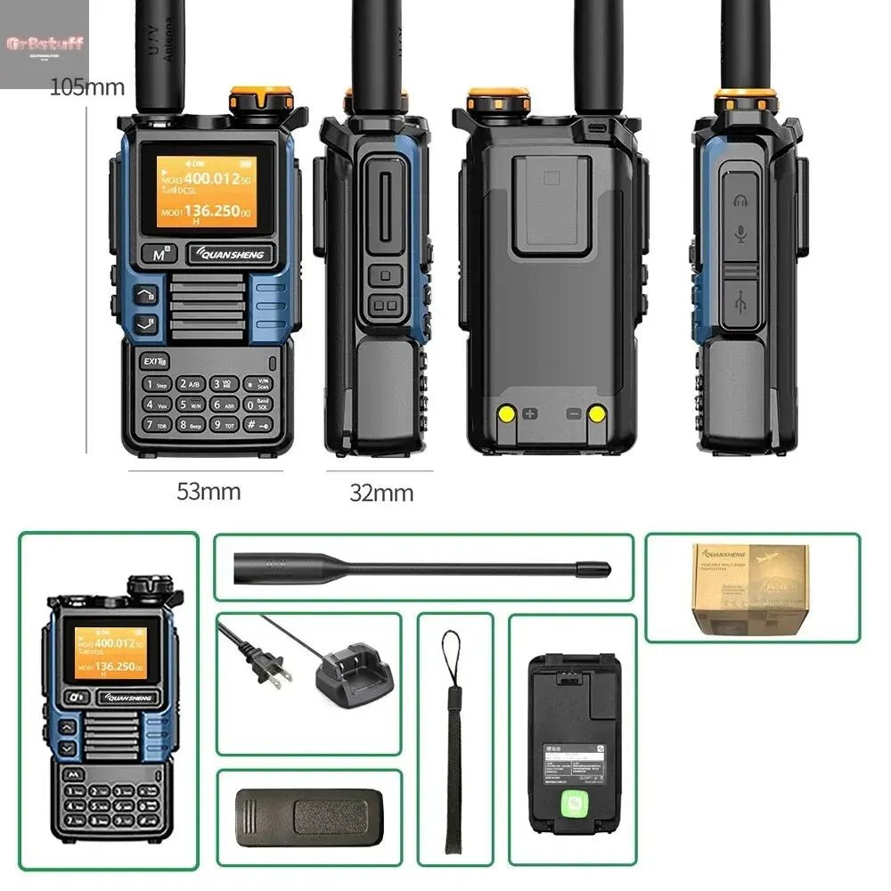 Quansheng UV - K6 Upgrade UV - K5 (99) Interphone 5W Air Band Radio Tyep C Charging UHF VHF DTMF FM Scrambler NOAA Wireless Frequenc - Gr8stuff