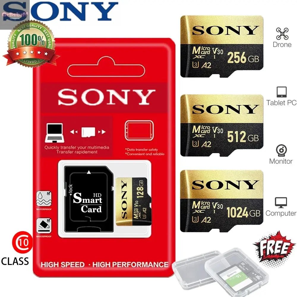 SONY Micro SD TF Card Mini 1TB Memory Card Class 128GB 256GB High Speed Cartao De Memoria Flash Memory TF Mecard C10 For Xiao Mi - Gr8stuff