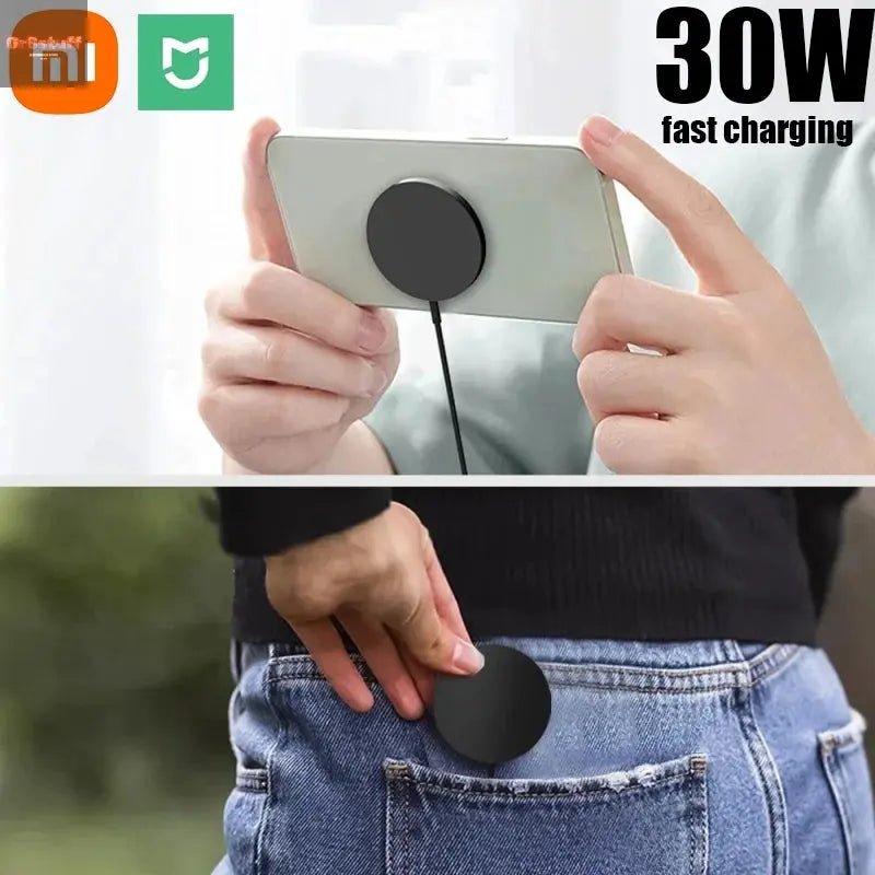 Xiaomi MIJIA Magnetic Wireless Charger Pad USB + Type C For iPhone Huawei Samsung Fast Wireless Charging Dock Station Chargers - Gr8stuff