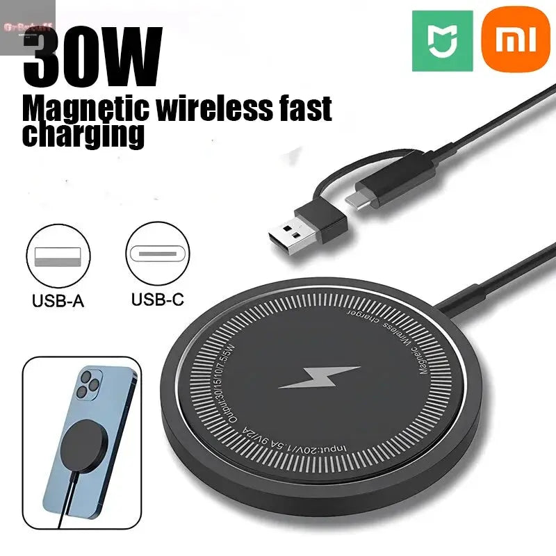 Xiaomi MIJIA Magnetic Wireless Charger Pad USB + Type C For iPhone Huawei Samsung Fast Wireless Charging Dock Station Chargers - Gr8stuff