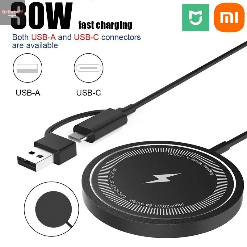 Xiaomi MIJIA Magnetic Wireless Charger Pad USB + Type C For iPhone Huawei Samsung Fast Wireless Charging Dock Station Chargers - Gr8stuff